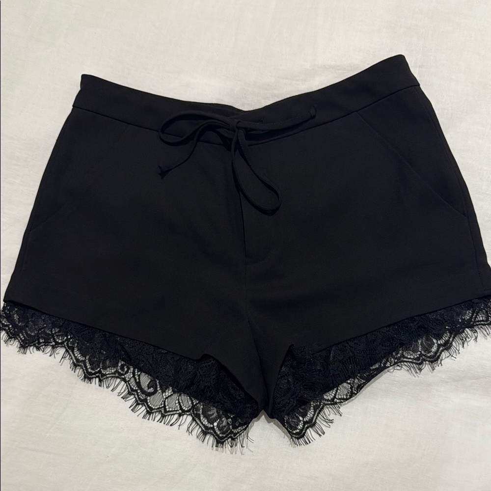 Forever 21 Small Black Lace Trim Shorts
